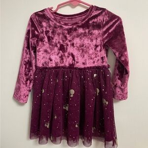 18 month disney minnie mickey red maroon velvet dress